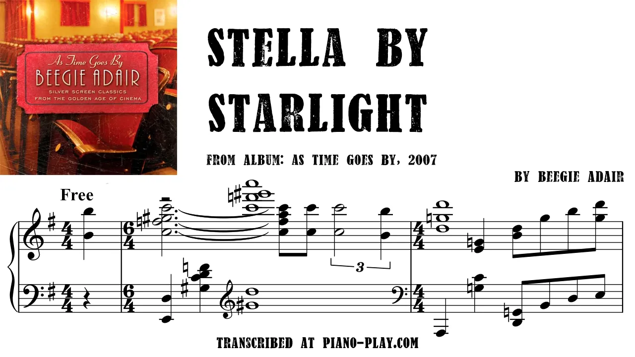 Beegie Adair - Stella By Starlight Full Transcription Sample