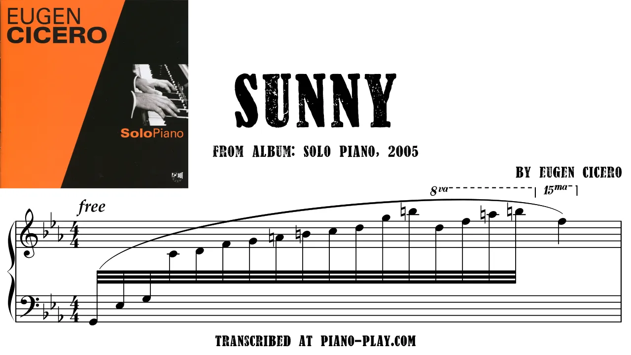 Eugen Cicero - Sunny Transcription