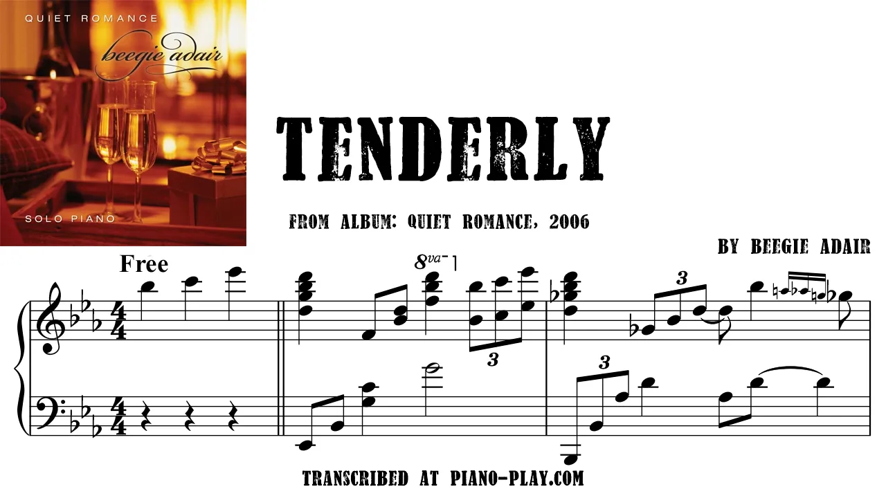 Beegie Adair - Tenderly Full Transcription Sample
