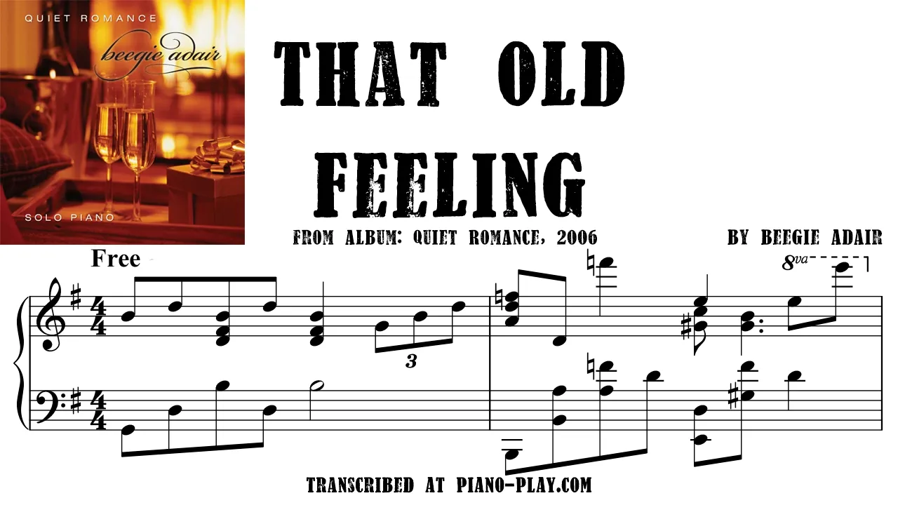 Beegie Adair - That Old Feeling Full Transcription Sample