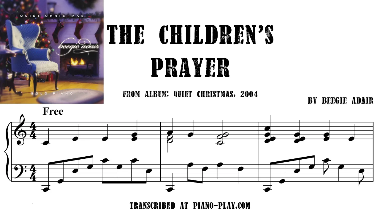 Beegie Adair - The Children's Prayer Full Transcription Sample