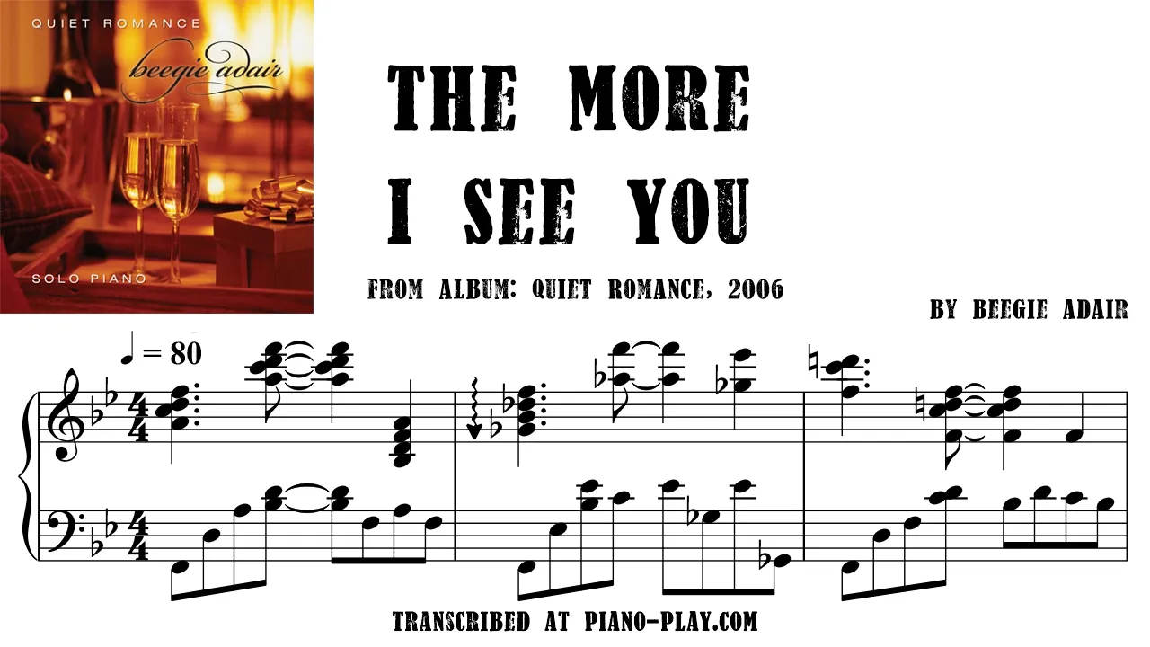 Beegie Adair - The More I See You Full Transcription Sample