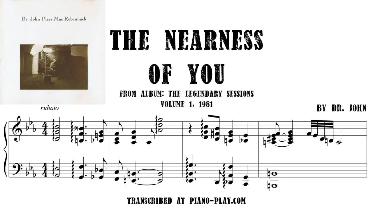 Dr. John - The nearness of you Transcription