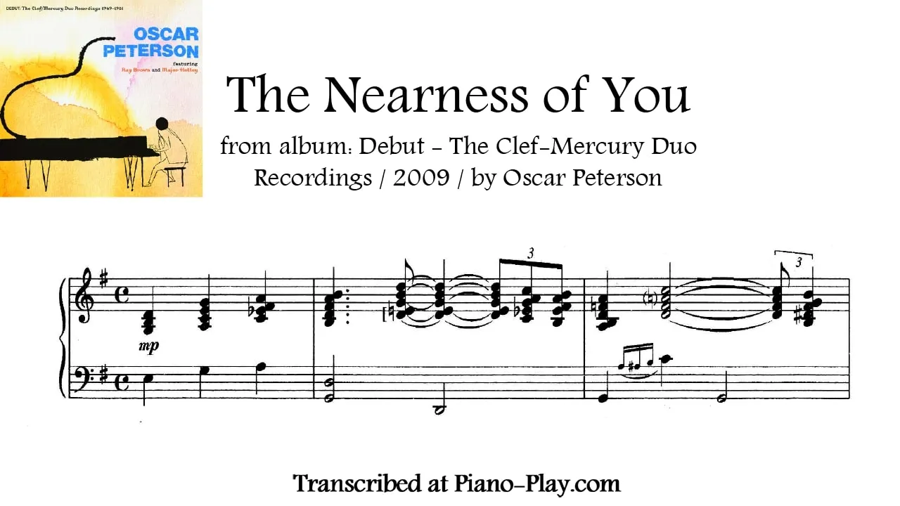 Oscar Peterson - The nearness of you Full Transcription Sample