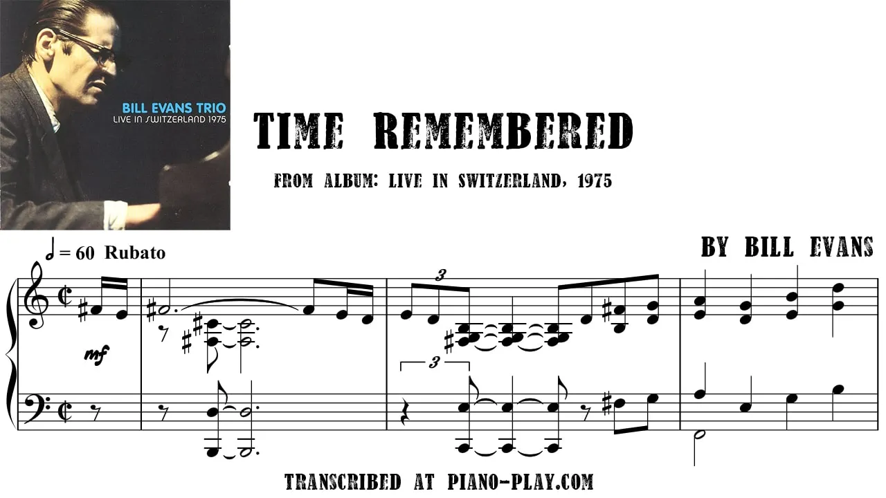 Bill Evans - Time remembered Full Transcription Sample