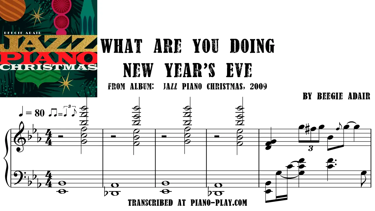 Beegie Adair - What Are You Doing New Year's Eve Full Transcription Sample