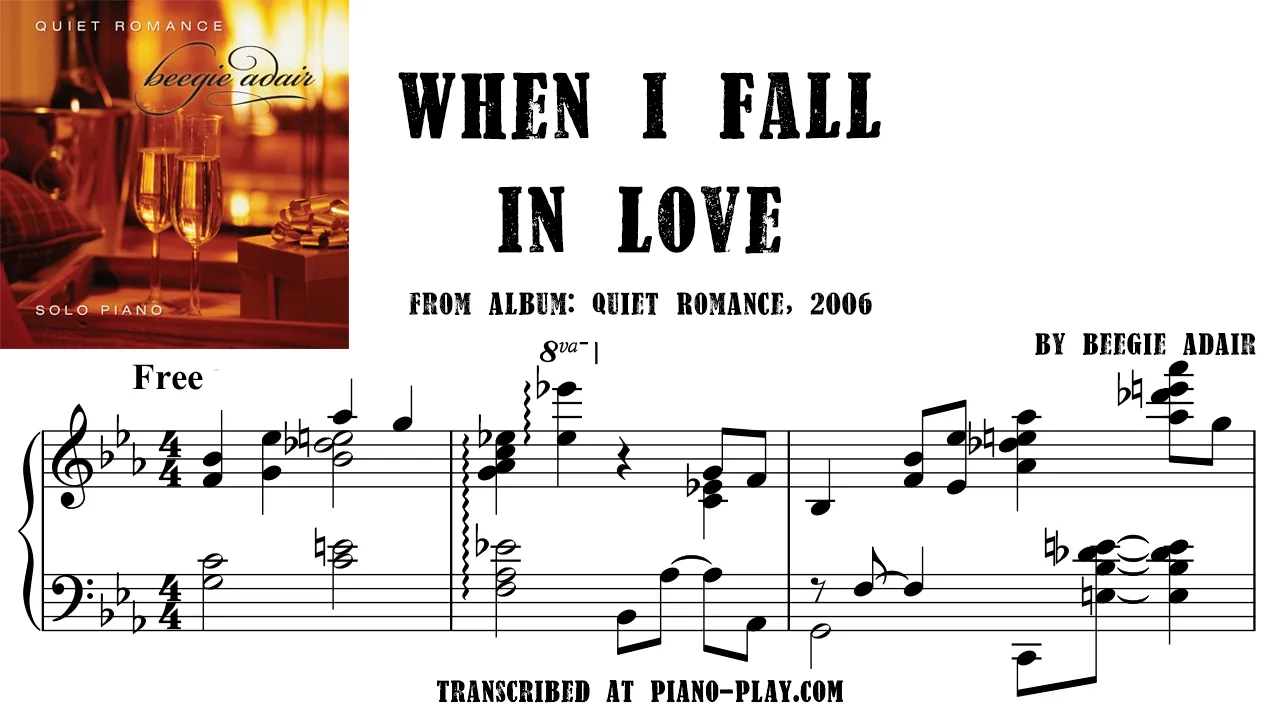 Beegie Adair - When I Fall In Love Full Transcription Sample
