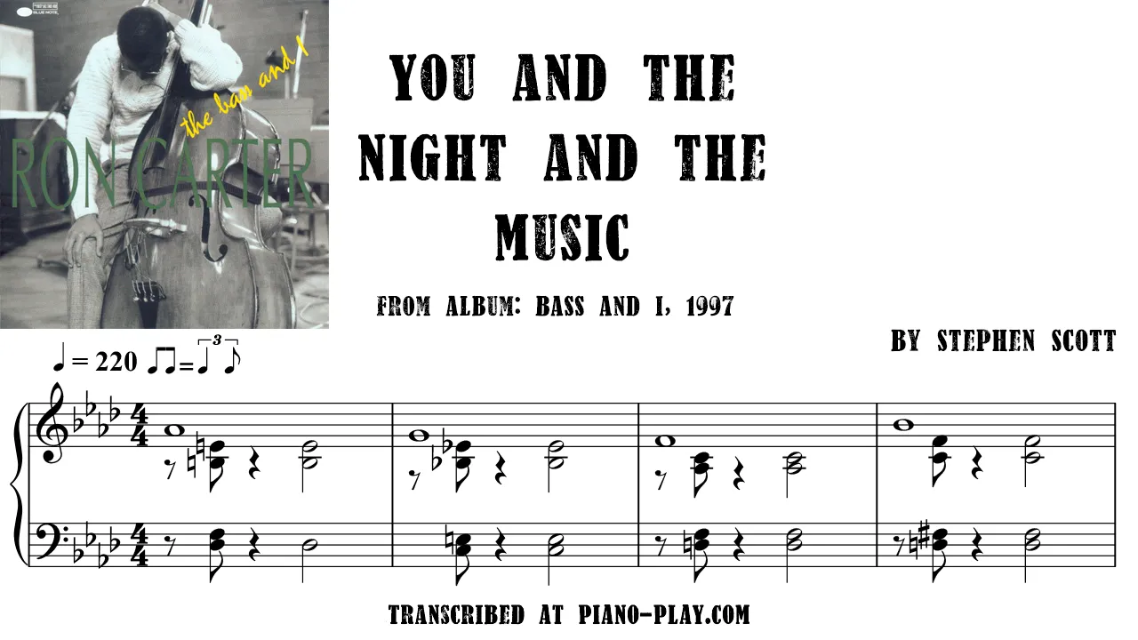 Stephen Scott - You and the Night and the Music Transcription