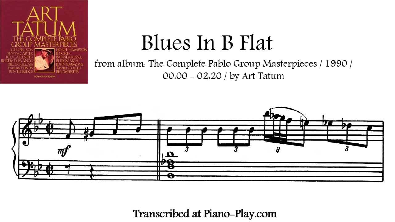 transcription Blues in B - Art Tatum