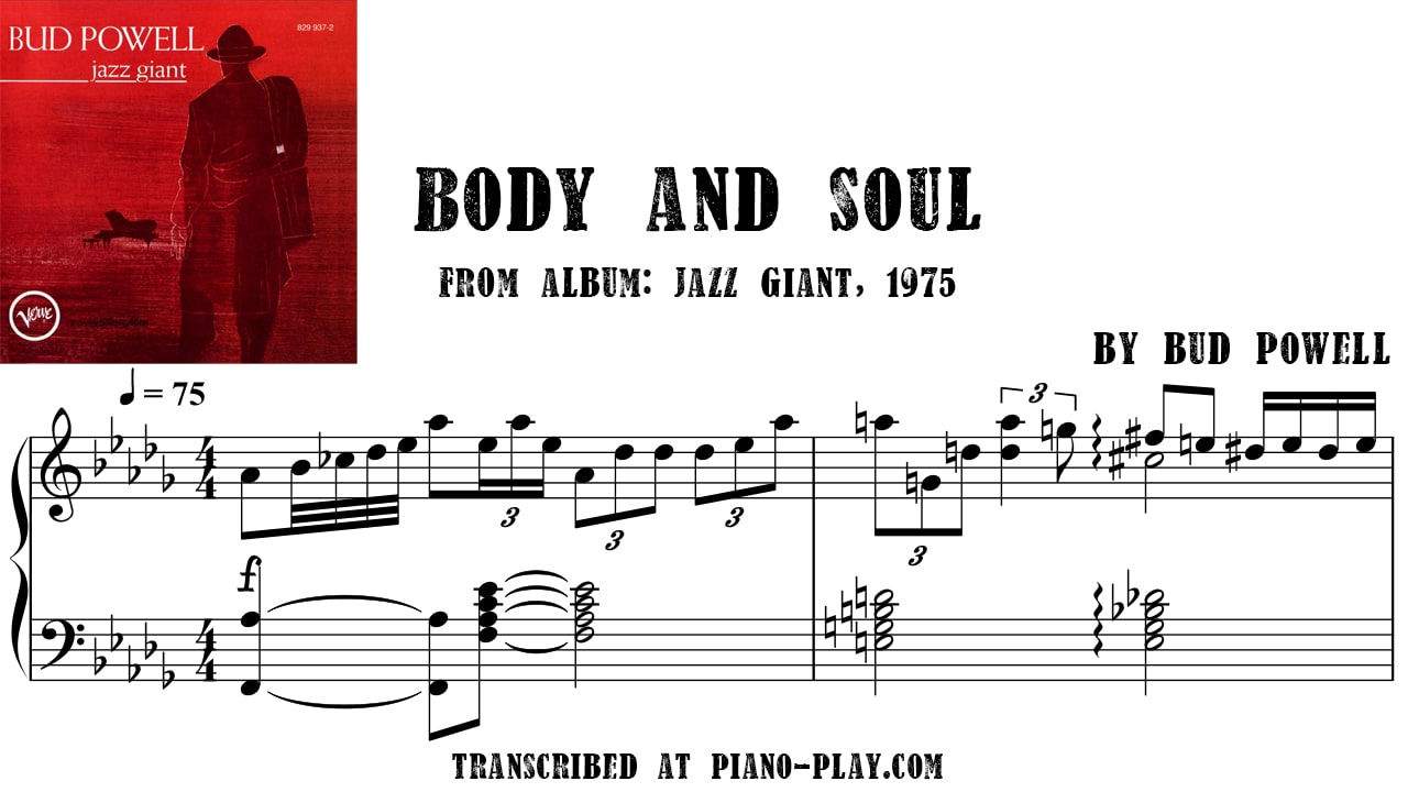 transcription Body and Soul - Bud Powell