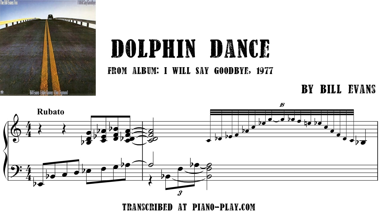 transcription Dolphin dance - Bill Evans