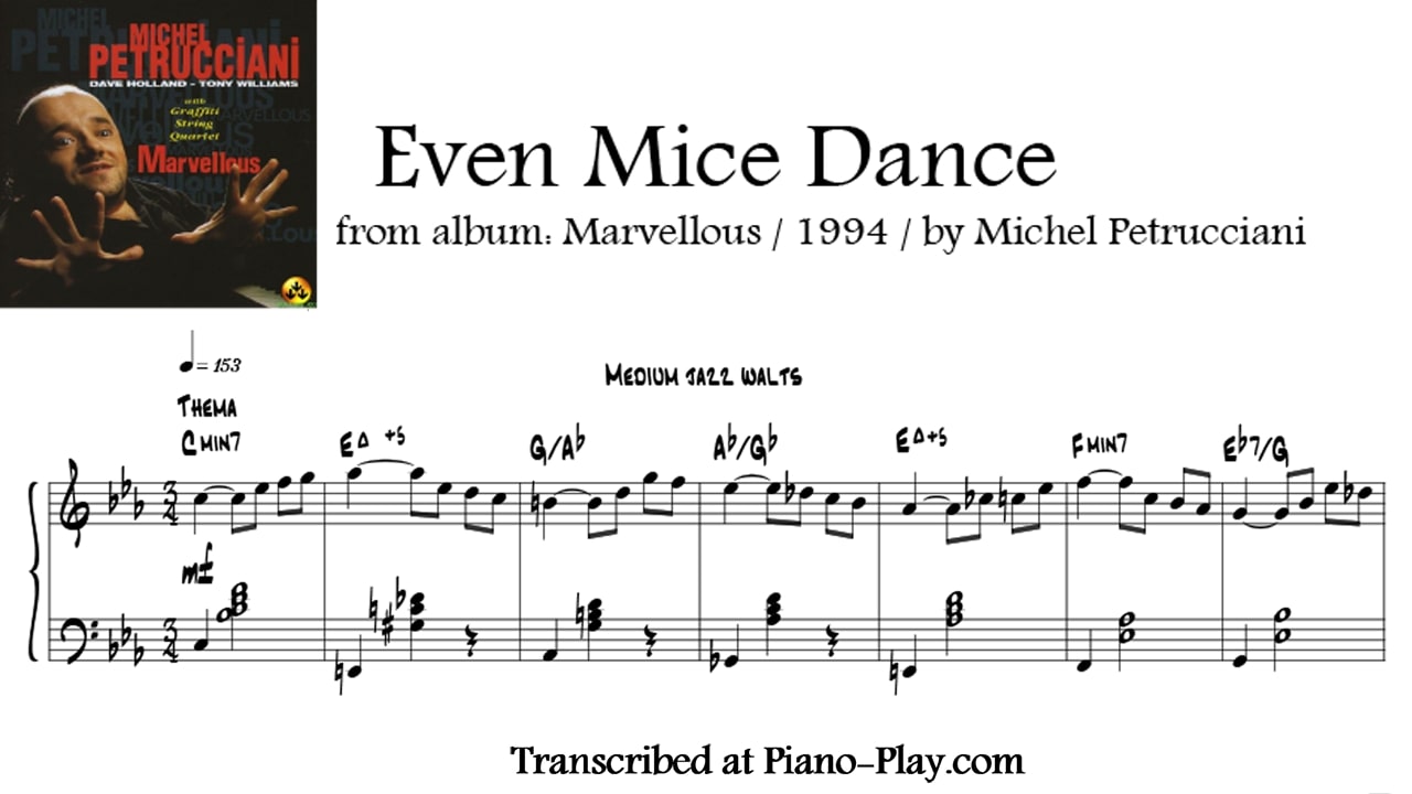 transcription Even mice dance - Michel Petrucciani