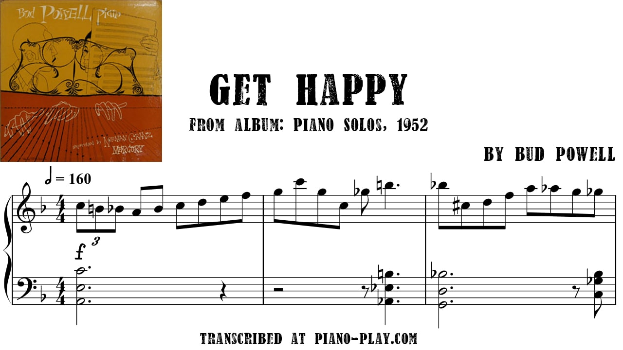 transcription Get Happy - Bud Powell