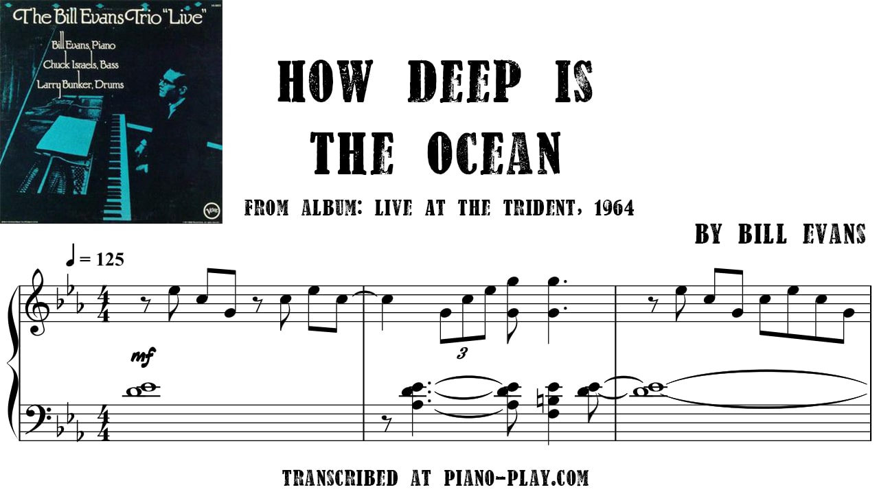 transcription How deep is the ocean - Bill Evans