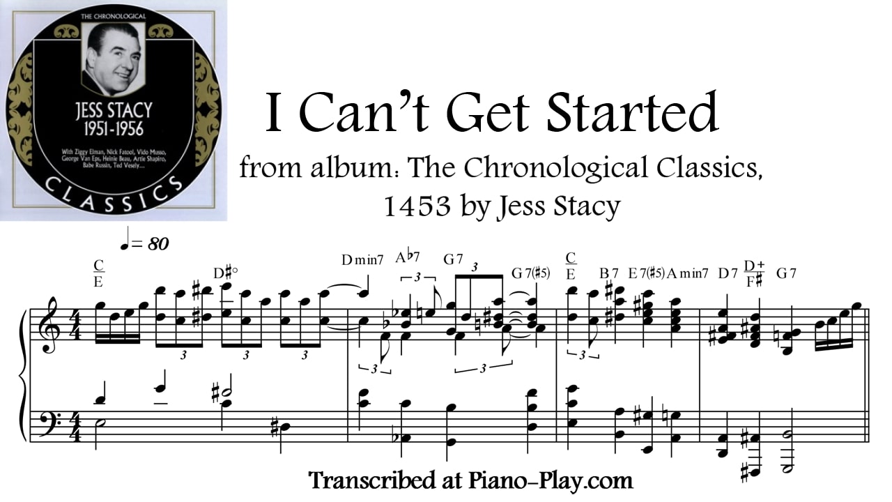transcription I can't get started - Jess Stacy
