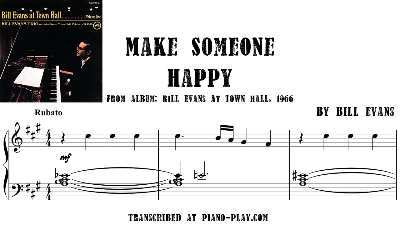 transcription Make someone happy - Bill Evans