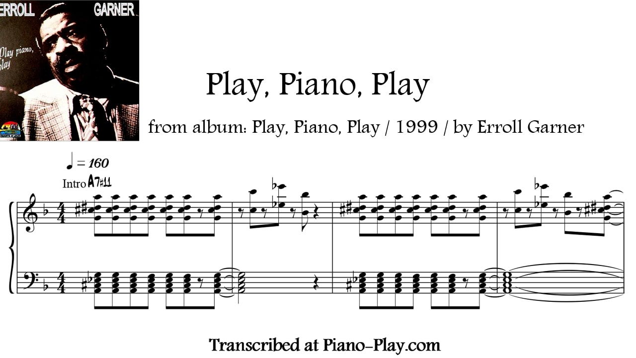 transcription Play piano play - Erroll Garner