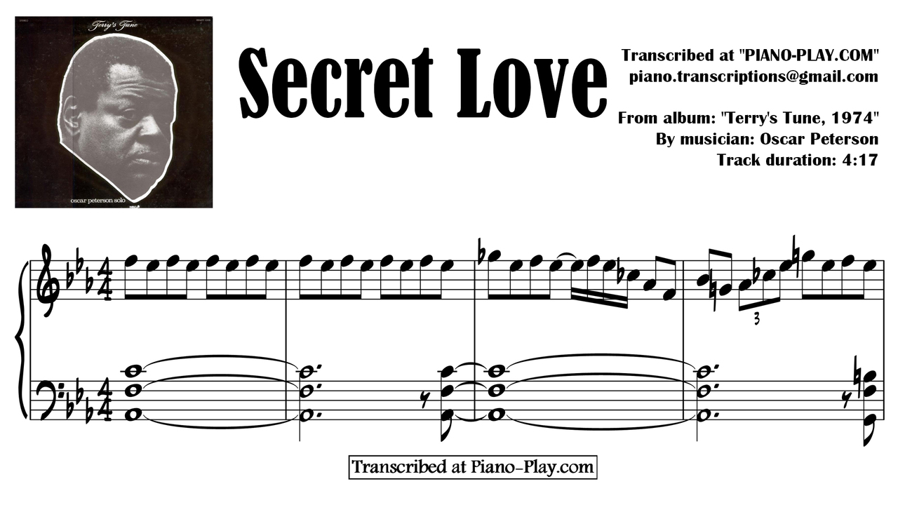 transcription Secret love - Oscar Peterson