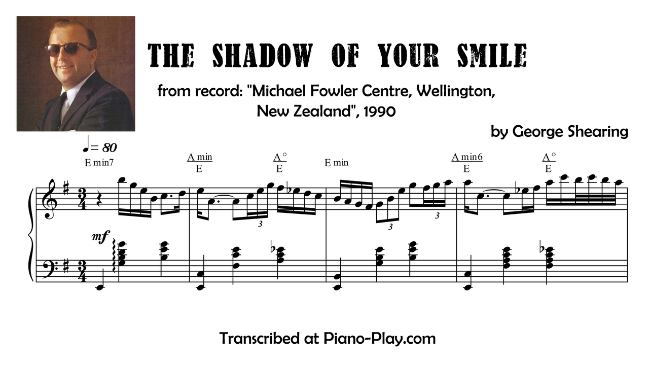transcription The shadow of your smile - George Shearing