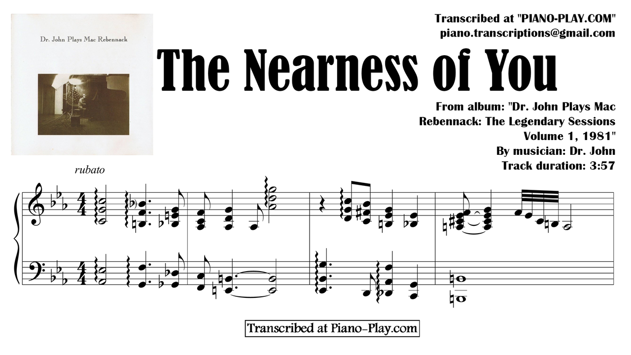 transcription The nearness of you - Dr. John