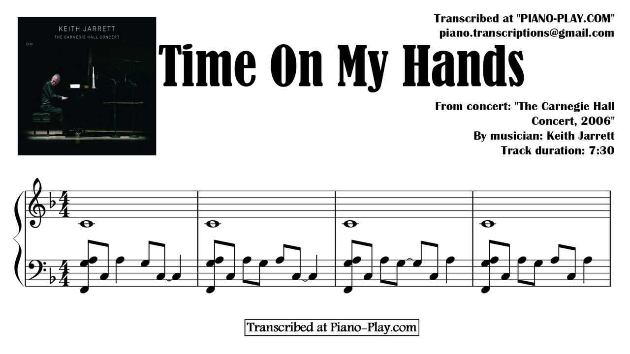 transcription Time on my hands - Keith Jarrett