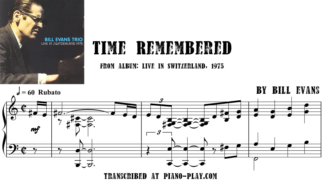 transcription Time remembered - Bill Evans