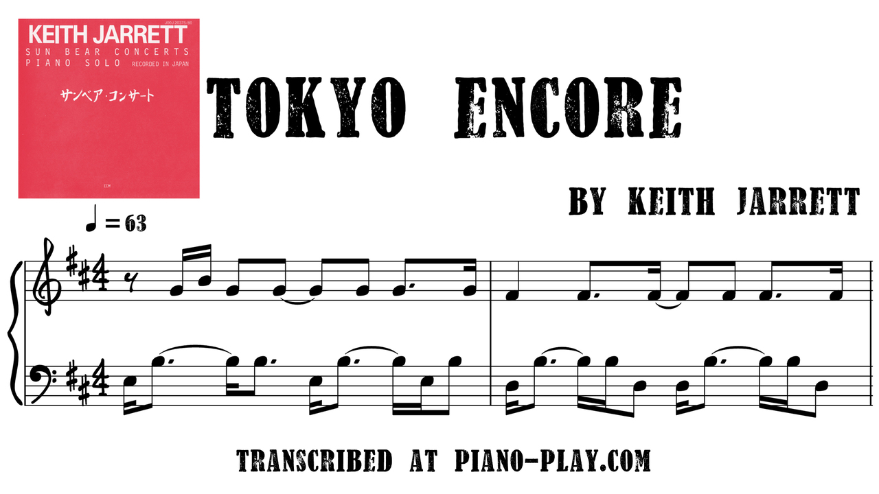 transcription Tokyo Encore - Keith Jarrett