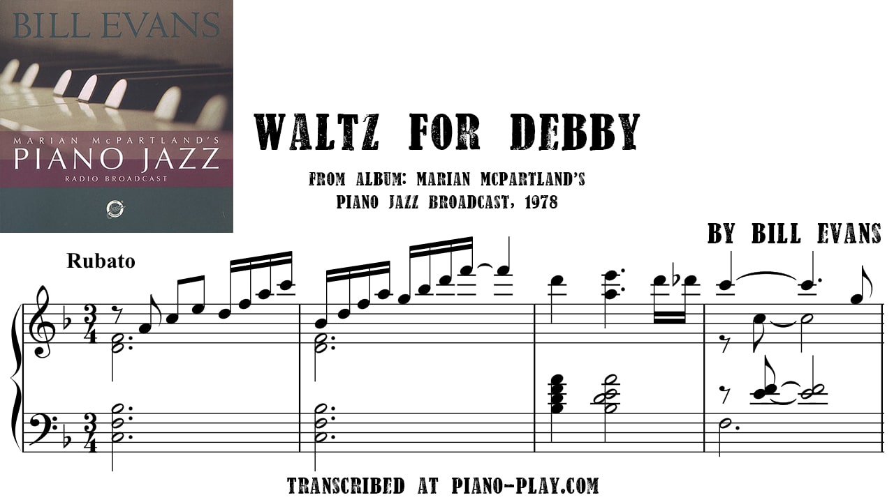 transcription Waltz for Debby - Bill Evans