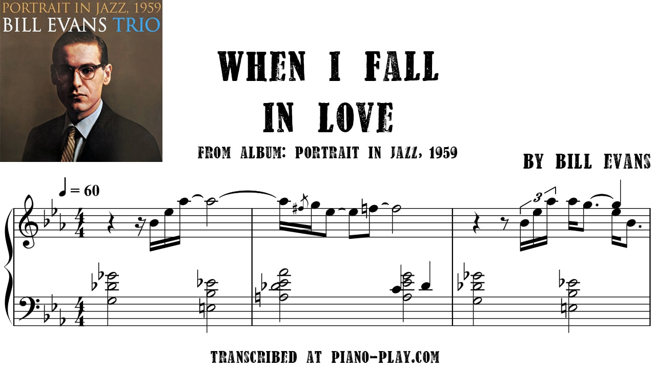 transcription When i fall in love - Bill Evans